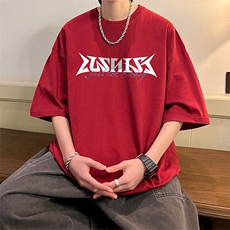 抖音得物二开现货220克夏装重磅美式高街宽松短袖t恤MT177，男装T恤，电商A486-1