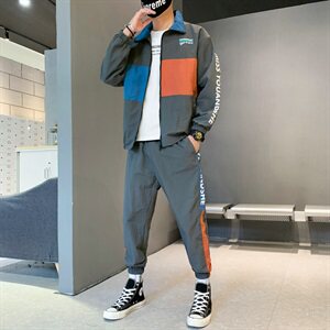 春秋装夹克休闲运动套装韩版潮流帅气男装搭配两件套DS871TP75图片