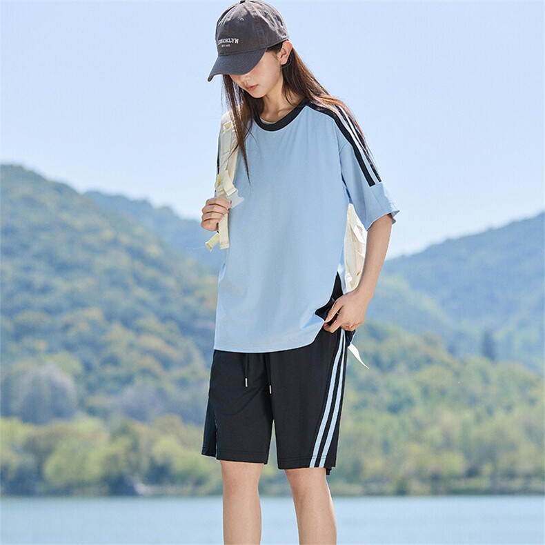 夏季短袖短裤运动套装男宽松百搭两件套男女同款A406TZ6826P65,男装牛仔裤,星座309（原A406）