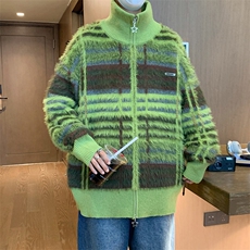 条纹毛衣日系慵懒复古男士针织衫秋冬季新款外套高级感线衣服，男装针织衫/毛衣，星座716-2