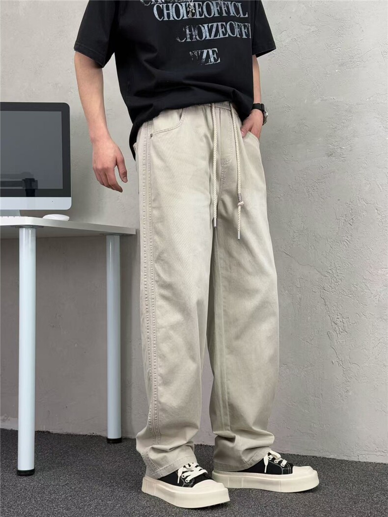 牛仔裤男士美式春季直筒宽松休闲高级感休闲长裤子,男装休闲裤,宸诺服饰