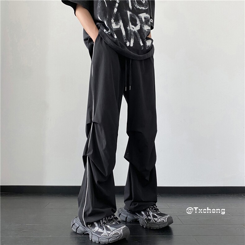 抖音品质潮牌新款速干伞兵裤宽松降落伞裤B315-K23393-p45控58,男装休闲裤,电商B315