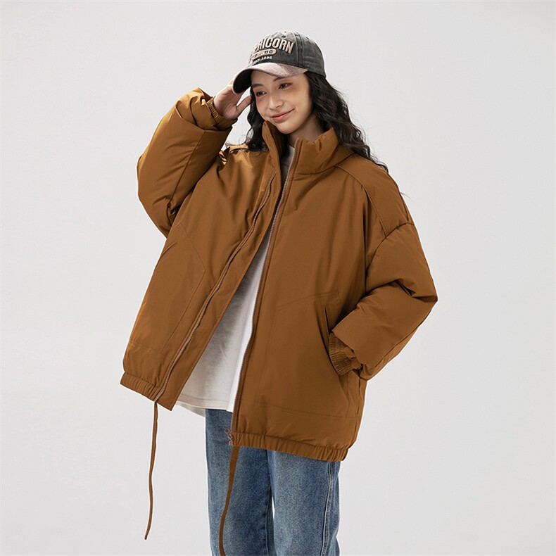 现货冬季美式休闲加厚雪山外套夹克立领纯色三防户外工装棉服,男装夹克,电商A443