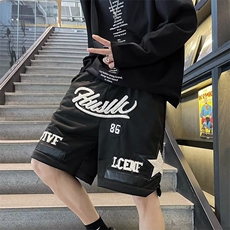 美式高街短裤男士夏季新款潮牌ins百搭宽松休闲五分中裤DK066-p33，男装牛仔裤，星座1008