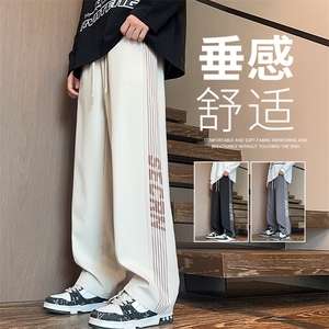 休闲裤男款春秋潮牌宽松直筒裤子男时尚帅气青少年长裤K519-P40图片