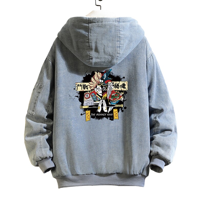 NM53016-P140牛仔外套男大码加厚加绒棉衣男羊羔毛棉服男砖墙,男装棉衣,电商A040A