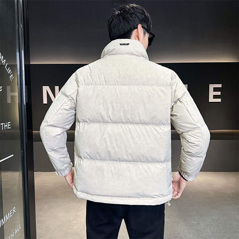 皮羽绒服男2024新款立领短款帅气冬季外套B240-YR69010-P215,男装羽绒服,电商B240