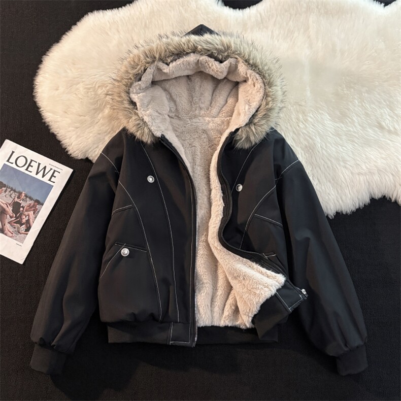 毛领座山雕夹克棉服男女宽松美式cleanfit工装外套加绒,男装夹克,星座410-7