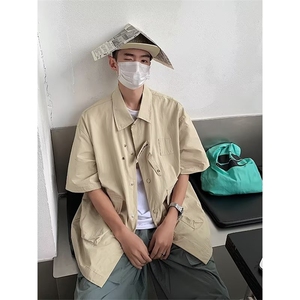 春夏季新款衬衫潮流慵懒男方领衬衫C2031P42图片