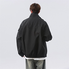 春季新款港风美式多口袋宽松潮流立领夹克XZ213-JK5555-P70控108，男装夹克，星座213