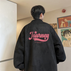 麂皮绒夹克男大码立领褂子外套JK85372-P68 加绒款-P78图片