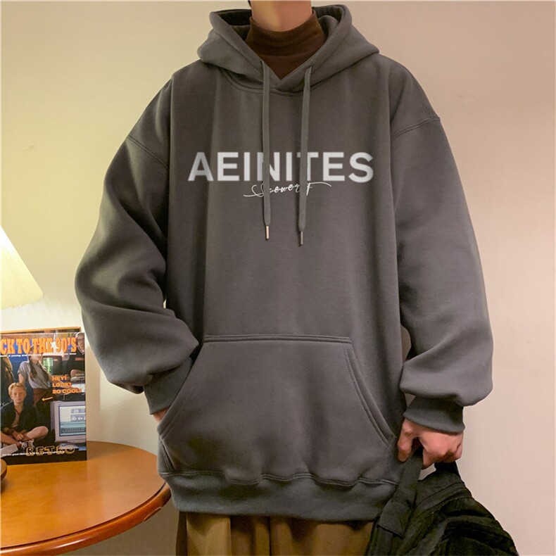 加绒加厚潮流宽松ins休闲连帽卫衣D325-WY2304-薄款P55厚款P65,男装卫衣,电商D325