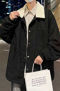 特批P78无差价冬季灯芯绒翻领夹克男羊羔毛棉衣美式百搭外套M82图片
