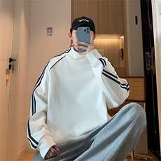 W8901-P60S-6XL秋冬大码纯棉两条杠立领卫衣，有做加绒，可二开，男装卫衣，星座109