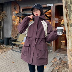 冬装时尚休闲羽绒派克羽绒两件套可脱卸1C056-A29-P275K388，女装羽绒服，2D045