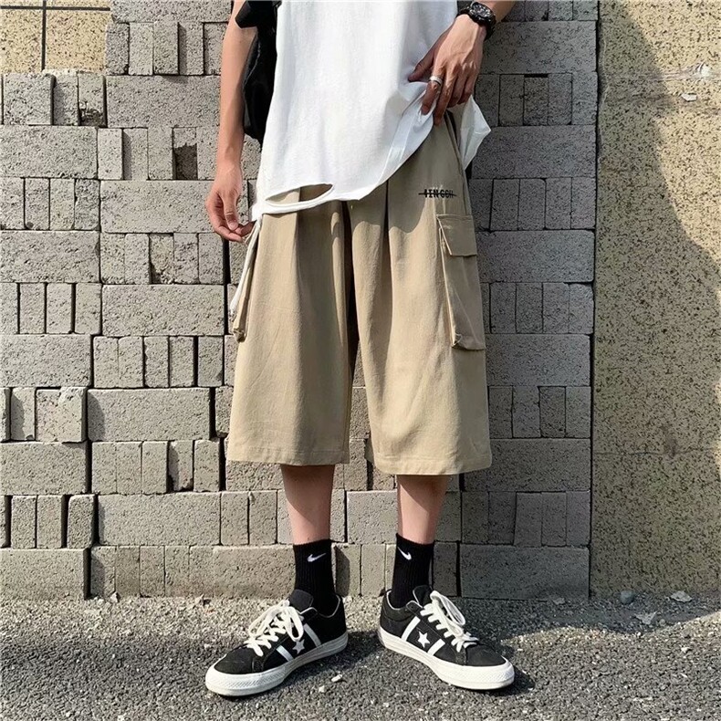 夏季工装休闲短裤男潮牌ins韩版宽松直筒七分裤港风裤子DK16-p33,男装休闲裤,星座1008