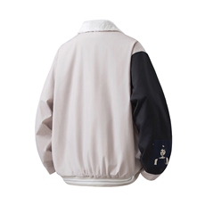 立体白底刺绣拼接翻领羊羔毛大码M-5XL棉衣外套男8723P110控148，男装棉衣，星座227-7