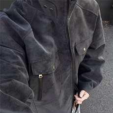 pu皮外套高级感痞帅立领美式复古工装皮衣夹克衣服Y1035-P98网图，男装夹克，电商B245