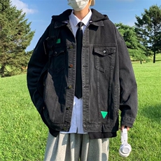牛仔外套女韩版宽松夹克2024春秋新款高街牛仔衣复古B60-P65，男装夹克，星座1109-3