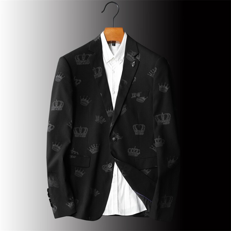 【挂拍】2021男士新款印花单西西装上衣外套C787P165，男装西服，电商D225