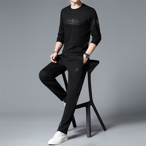 S3085-2钱塘2020-2中青年男士春秋新款时尚休闲简约卫衣套装P127图片