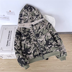 美式迷彩棉服冬季男女座山雕毛绒领棉衣ins工装棉袄M026-P110，男装棉衣，星座308B-2