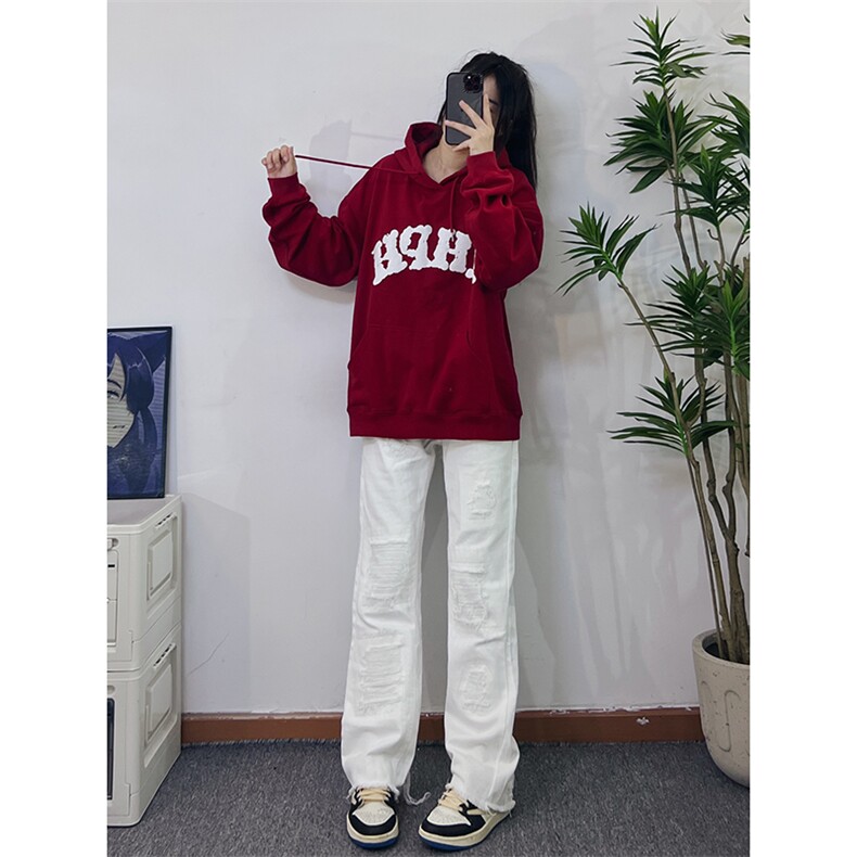 B221美式ins高街小众假破洞修身微喇牛仔裤LK22065-P65控88,男装牛仔裤,电商B221