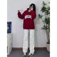 B221美式ins高街小众假破洞修身微喇牛仔裤LK22065-P65控88，男装牛仔裤，电商B221