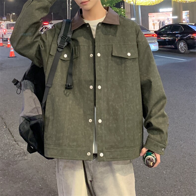 初春新款休闲夹克美式棒球服宽松百搭翻领上衣A406JK3508特P85,男装夹克,星座309（原A406）