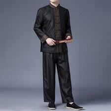 中青年男士唐装香云纱衬衫2023夏季短袖套装男装风，男装休闲套装，电商B212（原钱塘6029）