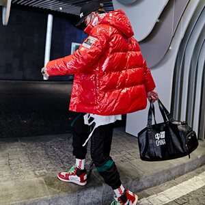 2020电商B247冬季新款潮亮面羽绒服短款加厚抗寒潮流男915图片