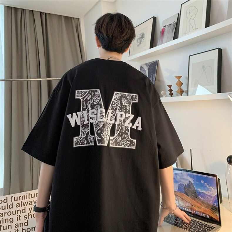 短袖男生夏季t恤新款美式夏天潮牌半袖宽松重磅印花上衣体恤男款,男装T恤,星座218-1（原230）