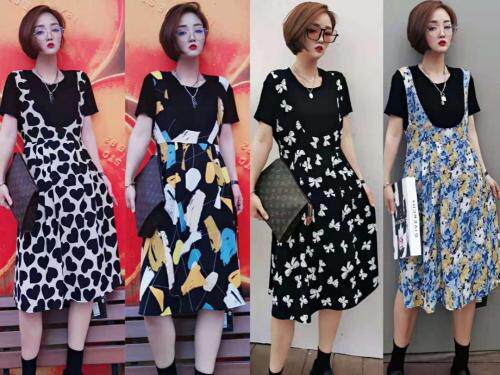 夏季新品拼接连衣裙，女装连衣裙，芷箐伊苑