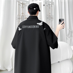 夏装飞鹰印花短袖衬衫男夏季宽松休闲半袖衬衣 CS608-特P40图片