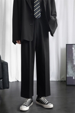 DS815-TP35-韩版直筒小西裤2024秋季阔腿垂感男生休闲宽松长裤，男装休闲裤，电商A102-1