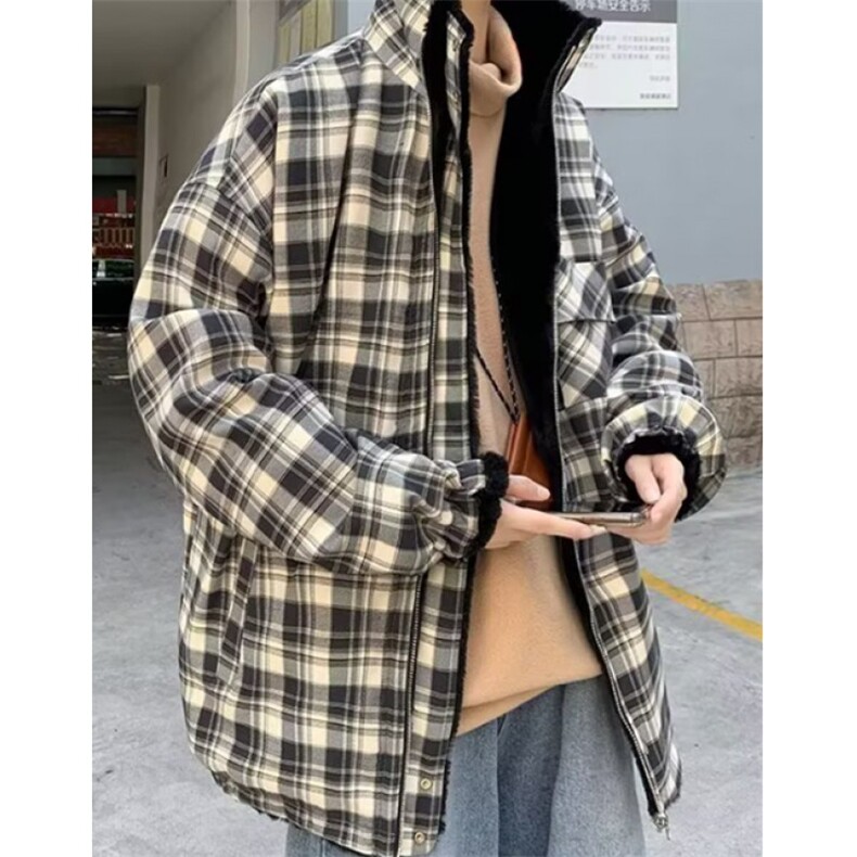 两面穿棉服男款冬季棉衣宽松痞帅棉袄立领羊羔毛外套M7821,男装棉衣,星座1116A（原606A-3）