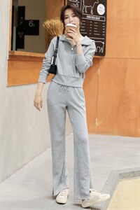 2025春秋宽松显瘦跑步休闲套装女时尚减龄炸街卫衣职业气场运动服，女装套装/套裙，意芙
