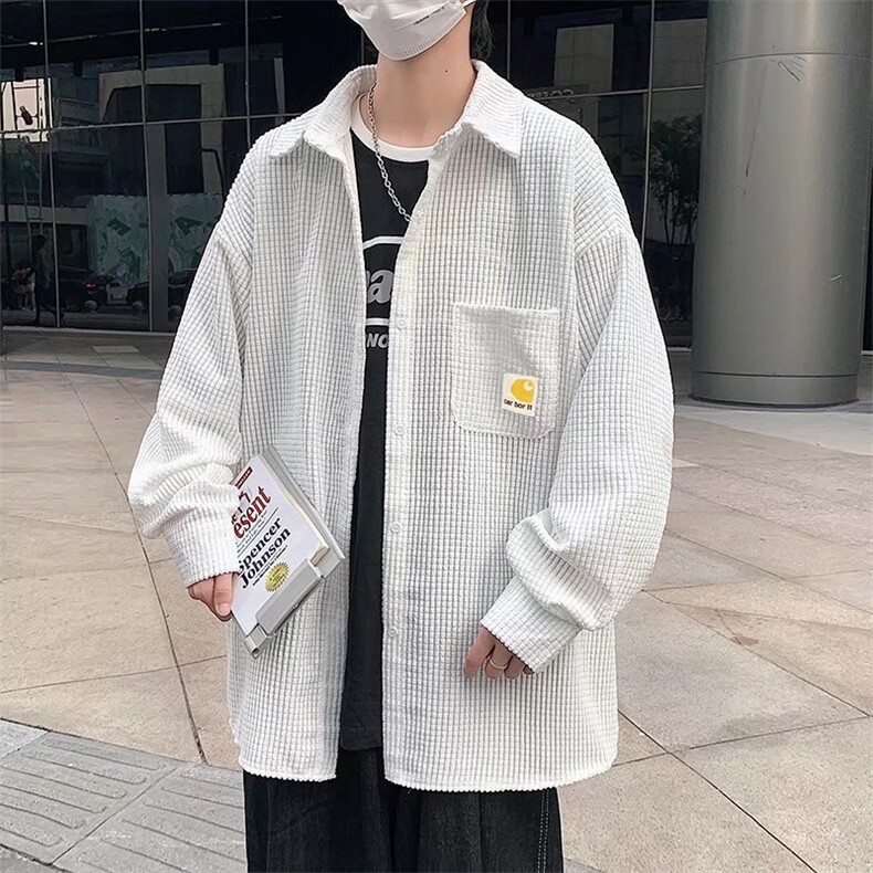 华夫格衬衫外套男日系复古C705P40,男装衬衫,星座1116-2