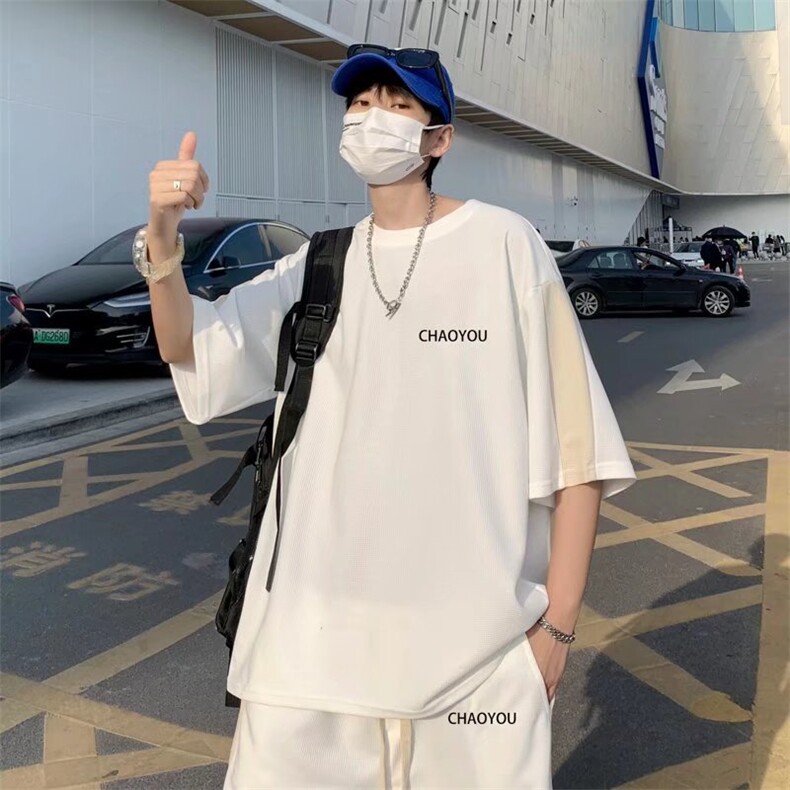 wassupcandy夏季短袖t恤休闲运动套装男大码裤子半袖上衣服一套,男装休闲套装,星座1008