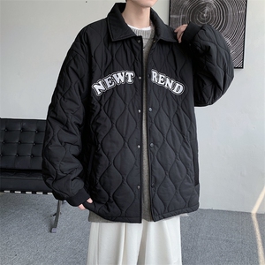 夹克棉衣男潮牌冬翻领字母痞帅棒球服外套大码棉服M0781-P95图片