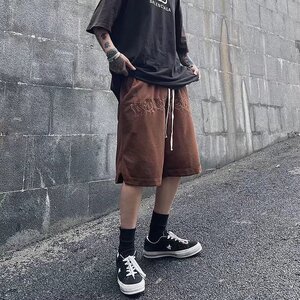 2023夏季字母刺绣运动短裤男潮牌宽松休闲五分卫裤DK0336-P30图片