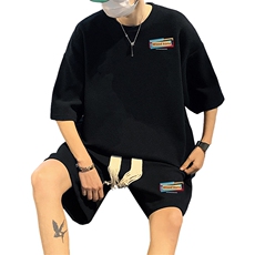 套装！华夫格套装短袖T恤短裤男TZ191-特P38，男装T恤，电商B367