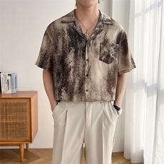 B353CS368P55M-3XL聚酯纤维100夏新款2025冰丝衬衫直播款咖，男装衬衫，电商B353