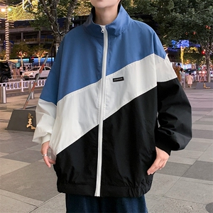 撞色外套男春秋韩版潮流百搭宽松夹克休闲外穿立领上衣 W1194-P50图片