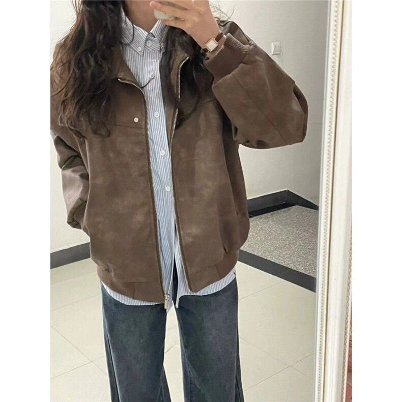 3色翻领夹克男春秋季新款高街学生棒球服宽松外套潮JKF224图片