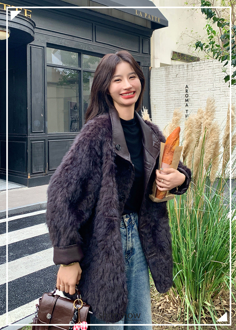 皮毛一体加厚环保皮草上衣女冬气质高端加厚皮衣外套,女装短外套,浙宝220A