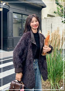 皮毛一体加厚环保皮草上衣女冬气质高端加厚皮衣外套图片