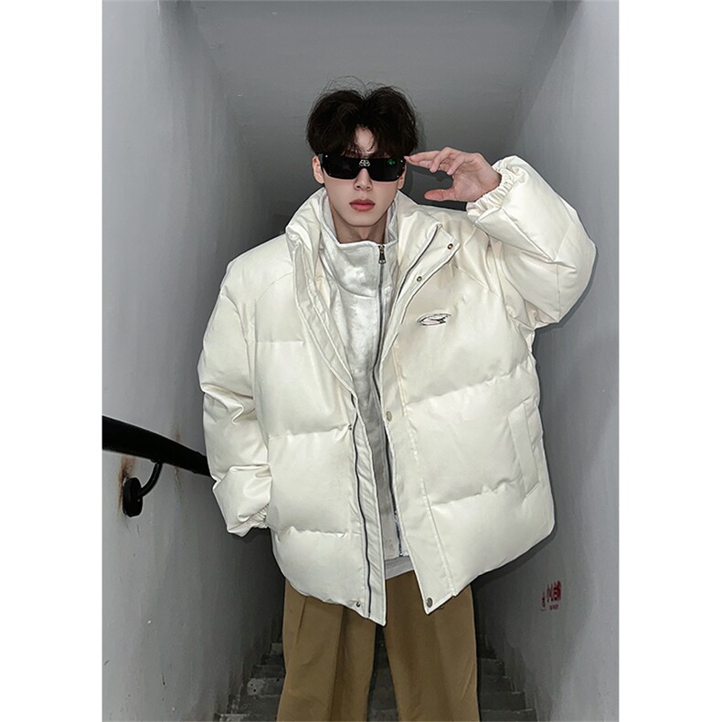 405A美式高街个性金属设计假两件pu皮棉服MY24925-P155控188,男装棉衣,星座405A