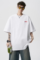 8XL-M高品质纯棉花卉刺绣短袖T恤男女款美式宽松凉感防晒TDX335，男装T恤，电商D206-1