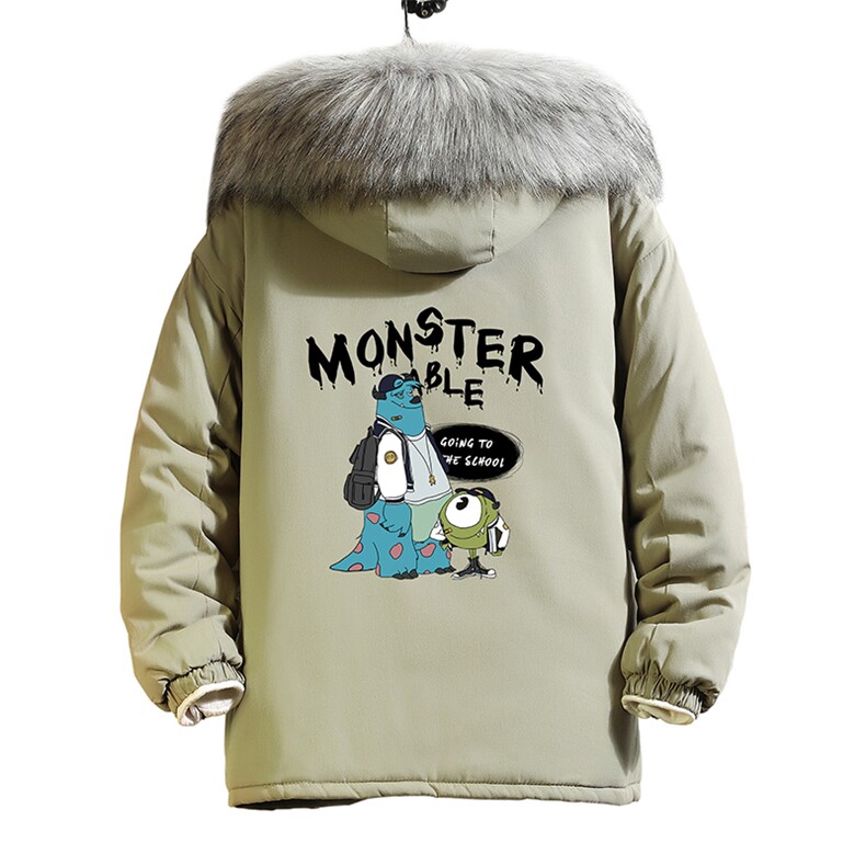MM48074-P130冬季大毛领衣男士大码加厚袄男服砖墙,男装棉衣,电商A040A